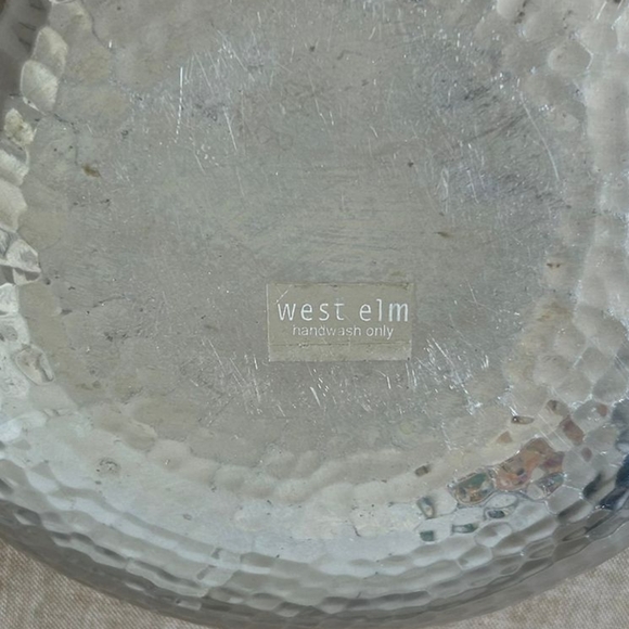 West Elm Silver Hammered Serving Bowl - Picture 6 of 7